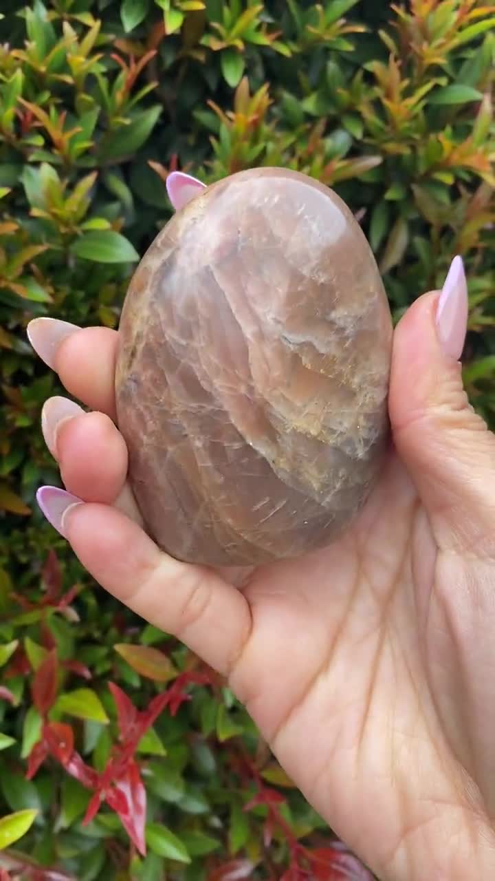 Black Peach Moonstone Freeform, Polished Peach Black