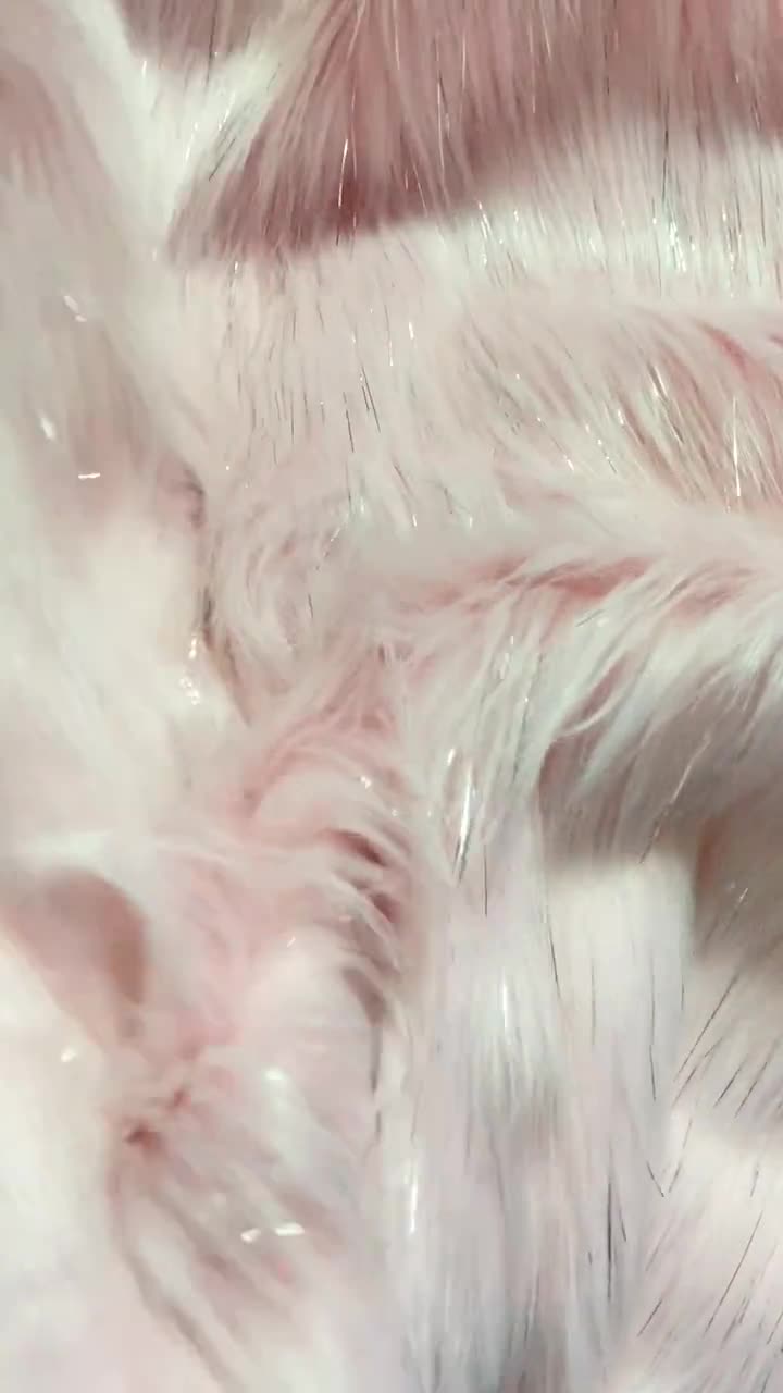 Square Crystal Pink Luxe Craft Costume Vegan Animal Faux Fur, First Class  Extra Long Pile Plush Fabric 