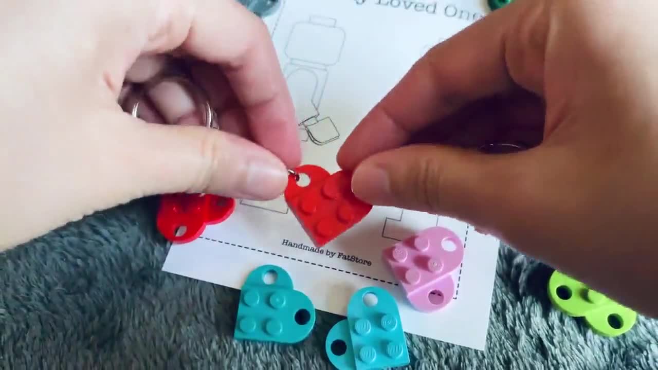 Set portachiavi A-Z, stella, cuore e mattoncino Compatibile con i  mattoncini LEGO®