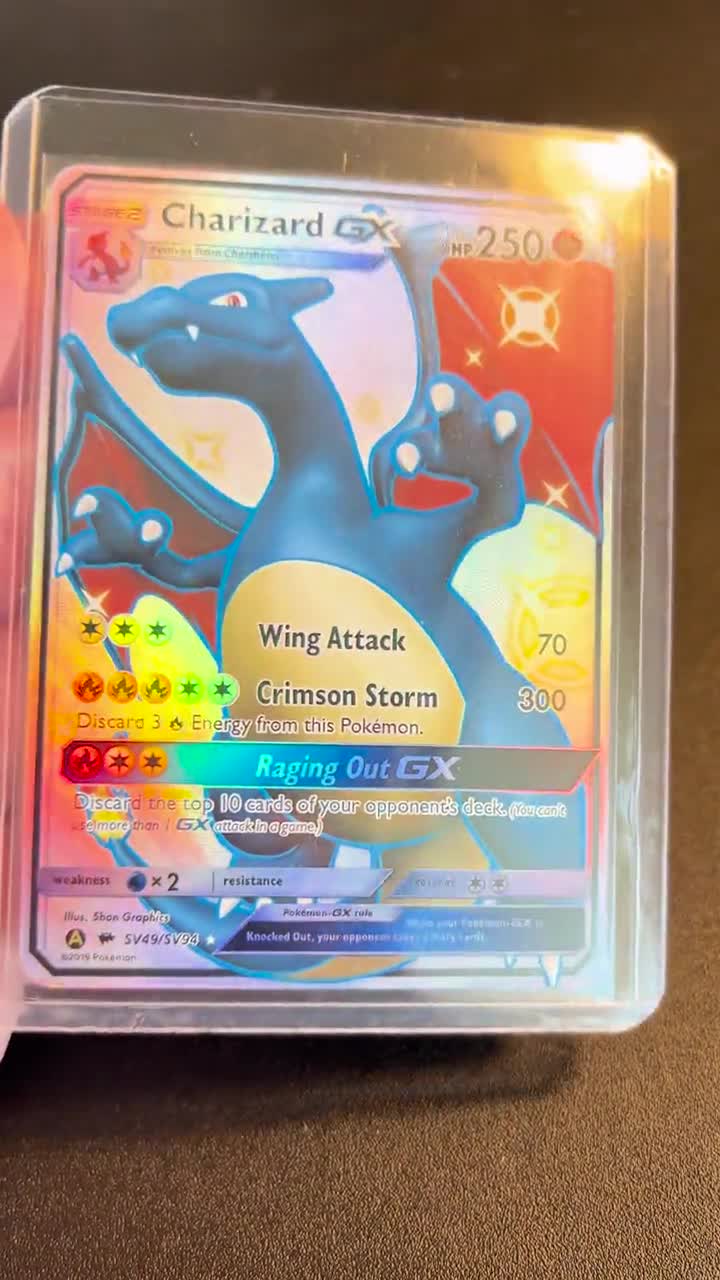 shiny charizard gx pokemon card 2017 Sun & Moon Burning Shadows Secret Rare #150 It comes protected in a magnetic acrylic case Shiny Charizard Gx Gold Foil