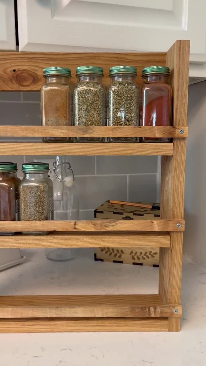 Personalized Real Wood Cut Spice Rack-shelf/ Personalized Spice Organizer  Rack-shelf/personalized Door Mounted Spice Rack 