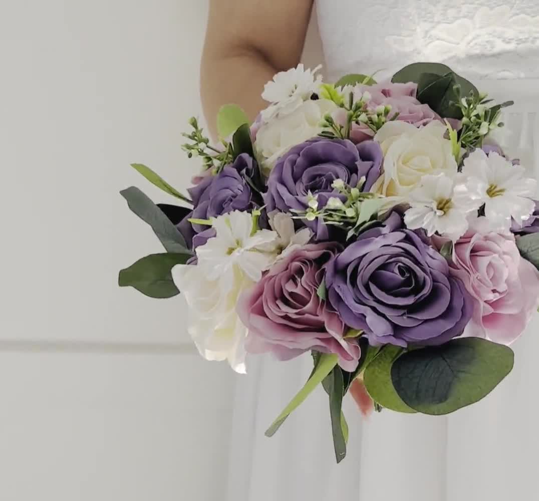 Spring Wedding Bouquet, Artificial Wedding Bouquets Purple