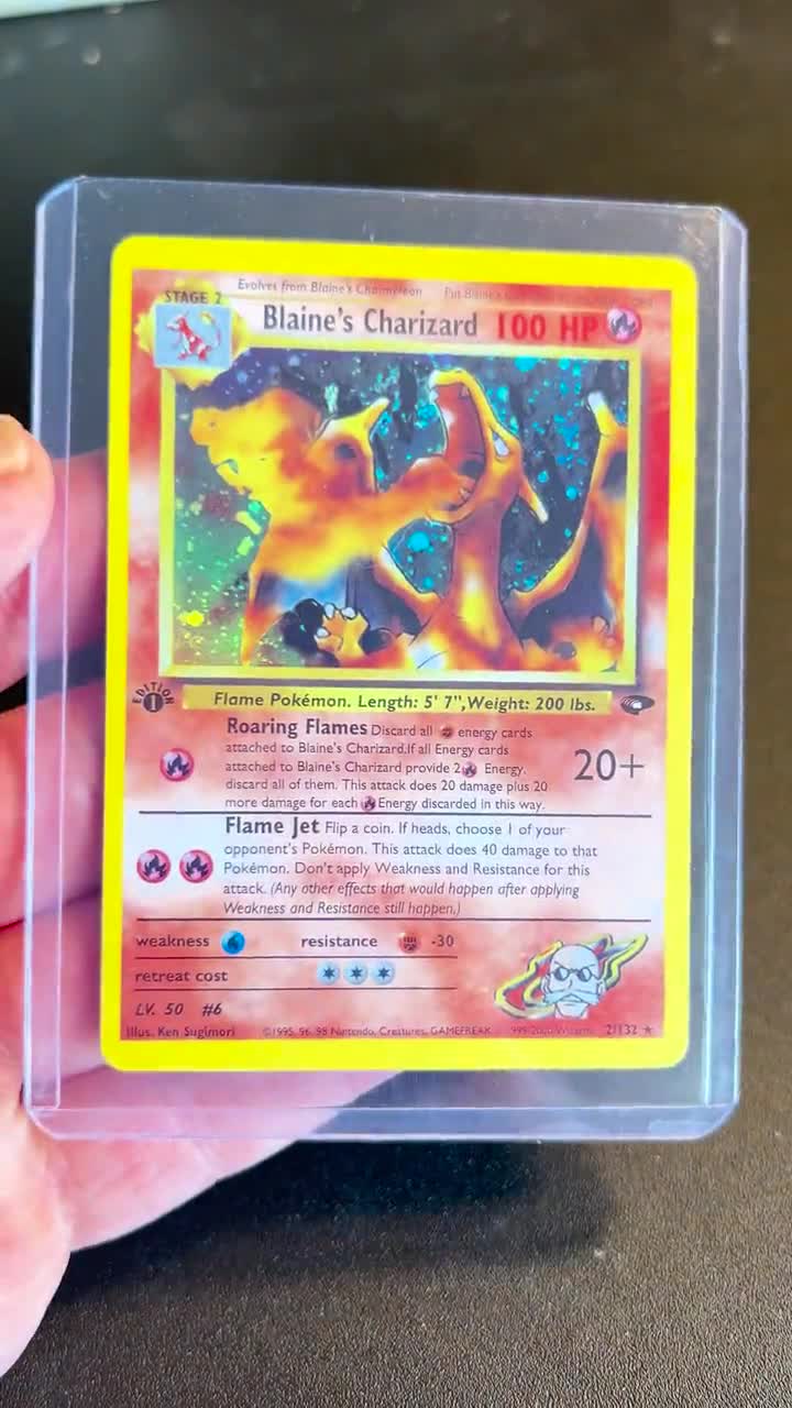 blaine's charizard pokemon card Blaine's Charizard Unlimited Holofoil Gym Challenge 002/132 LP – Daedalus  TCG main image 0
