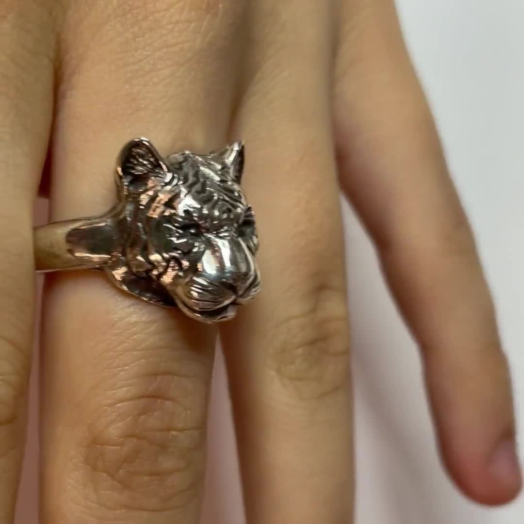 Tiger Ring Sterling Silver Handmade - Etsy