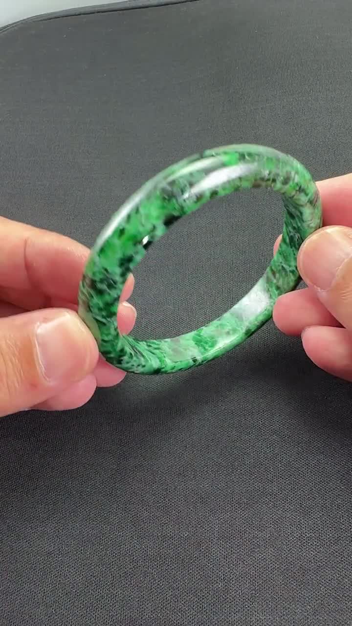 56 mm 最高級インペリアルグリーンビルマ翡翠バングルブレスレット