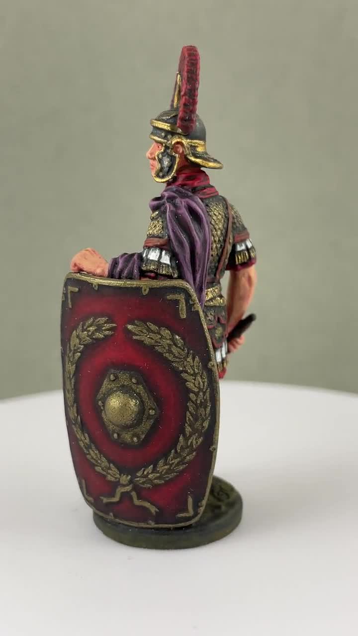 手描きのローマ百人隊長ミニチュア54mm、古代ローマの兵士の置物