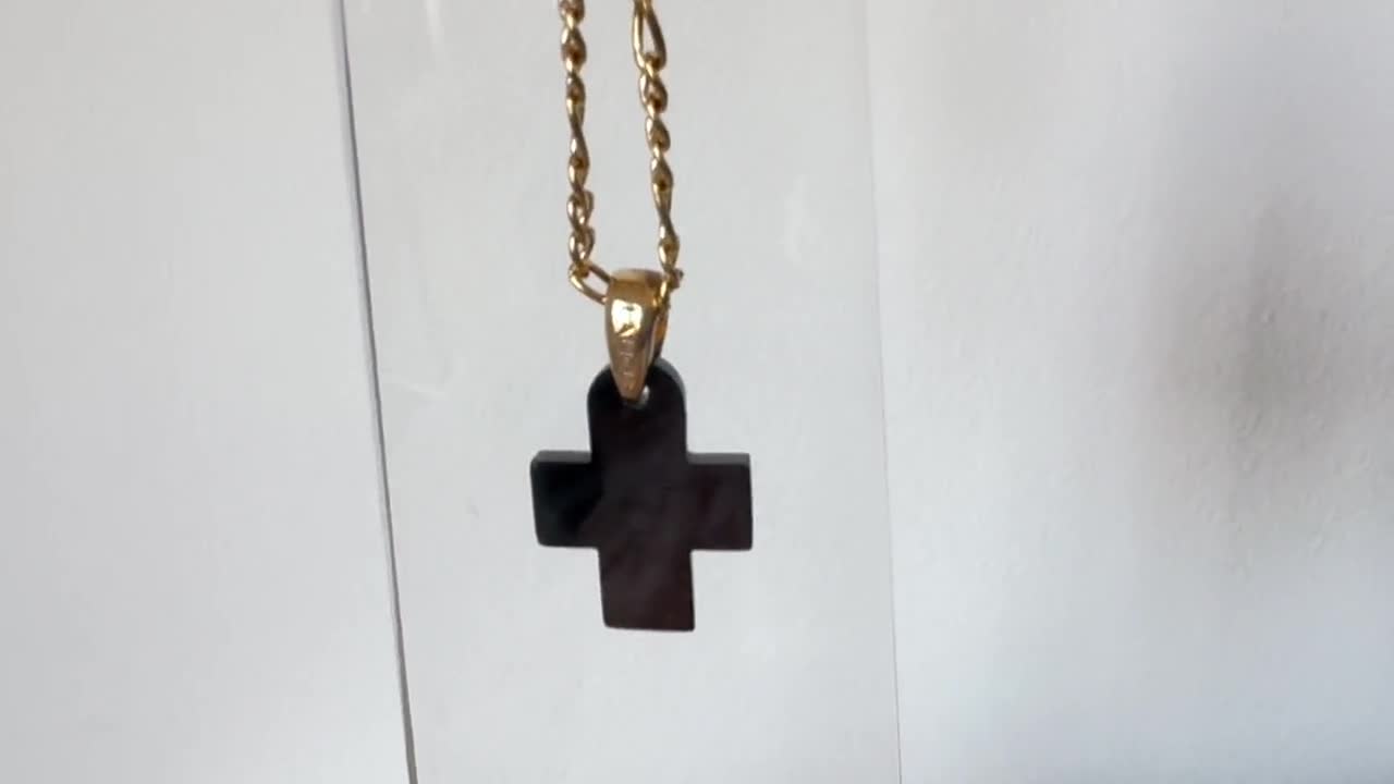 LALIQUE クリスタルクロス ネックレス ブラック ラリック クリスタル ペンダント ネックレス クロワ ブラック クロス