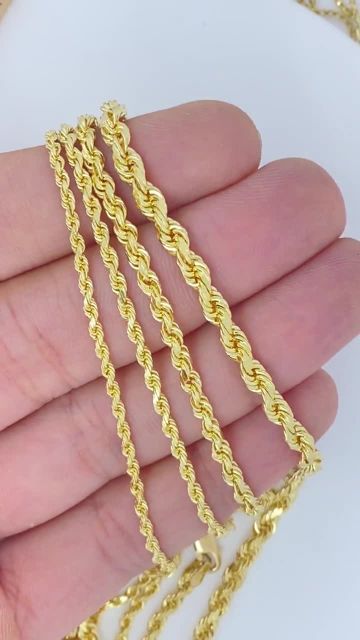 distancia modelo abajo Cadena de cuerda de oro sólido de 18 quilates Cadena de peso - Etsy España