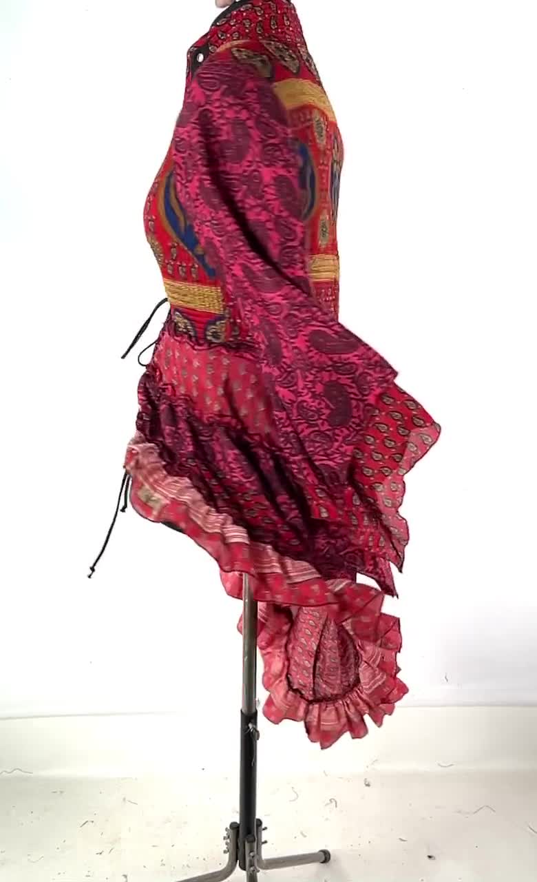 XL. Seraphina Corset Dress, Silk, Long Sleeves. SKU:1008