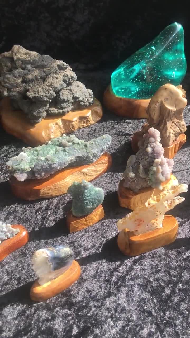 瑪瑙スライスディスプレイ鉱物 - 天然 - クリアオレンジ