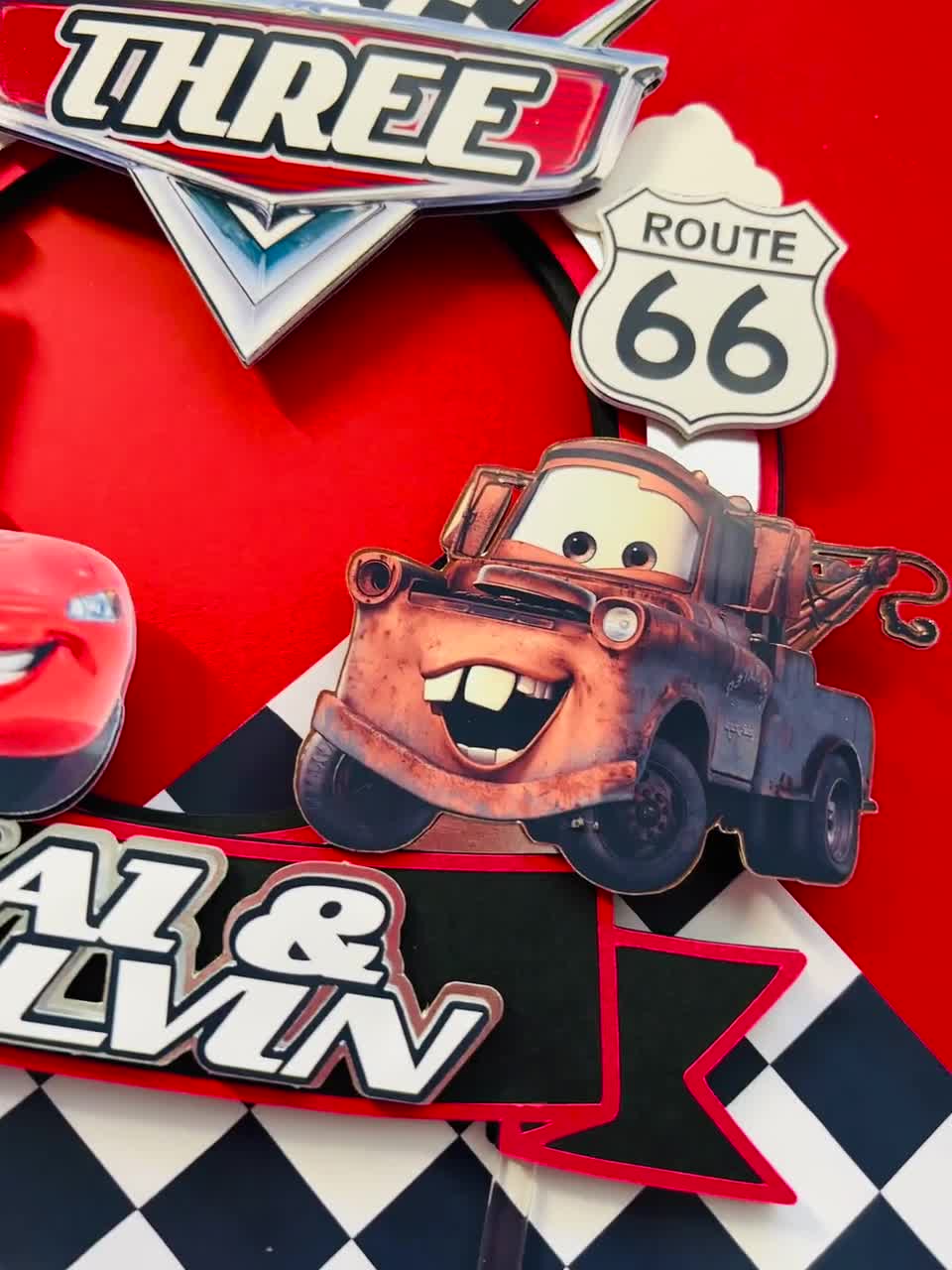 Personalized Lightning McQueen Cake Topper: Cars Party Decor video poster
