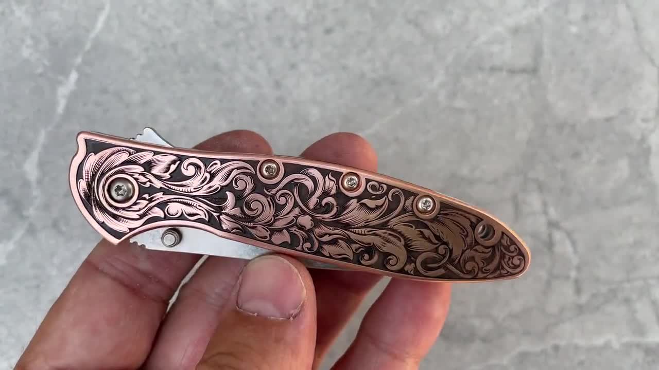 Kershaw Leek - Laser Engraved Traditional Scrollwork - Etsy