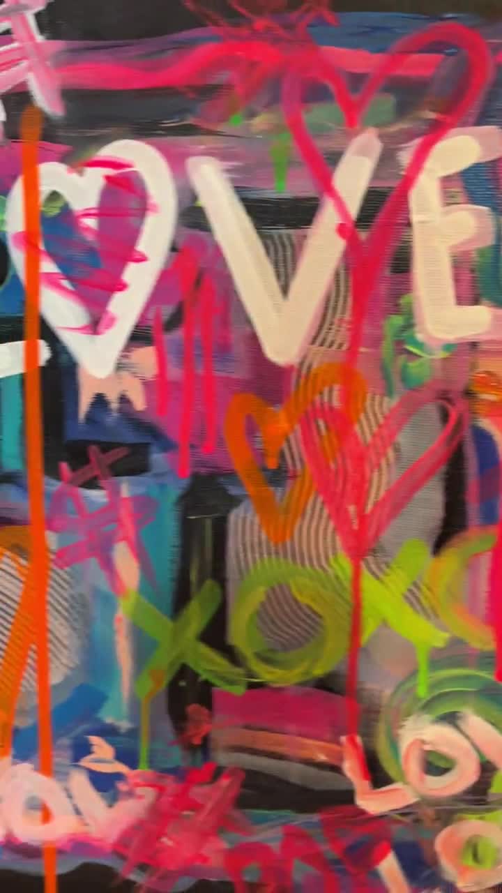 Love Is The Answer - Neon Spray Paint Art Art Board Print for