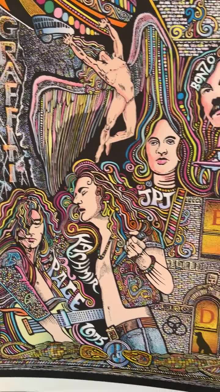 Led Zeppelin Poster, Physical Graffiti Poster, Art Print by