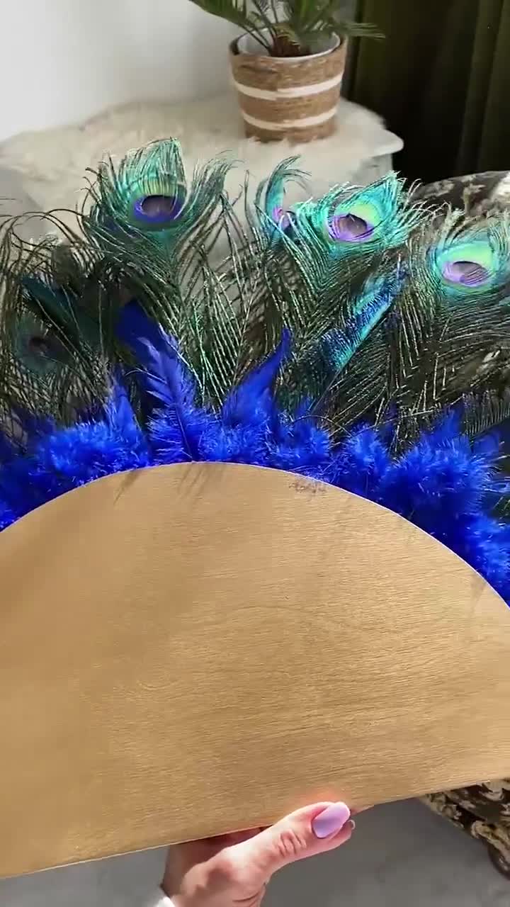 Single Trimmed Peacock Feather 3-4 Choose Length