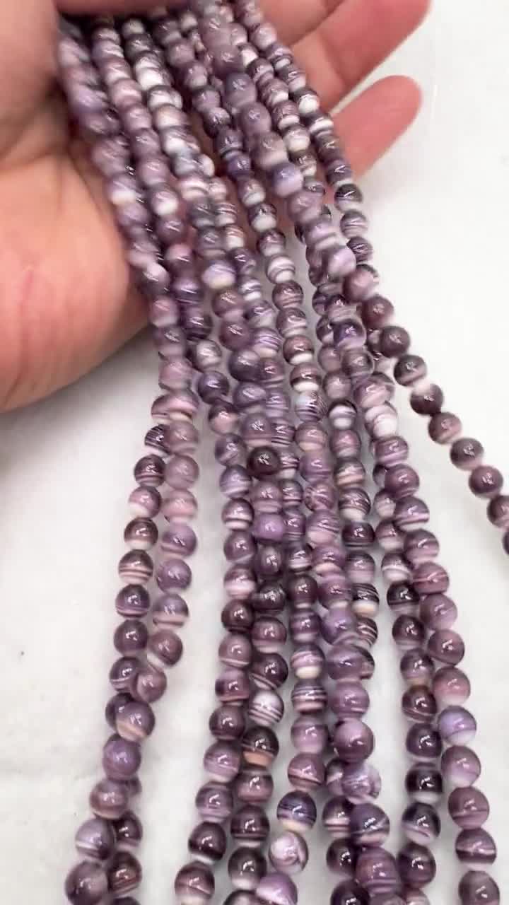 ワムパム・クアホッグ 6 MM シェルビーズ • 長さ 40 cm • AAA 品質