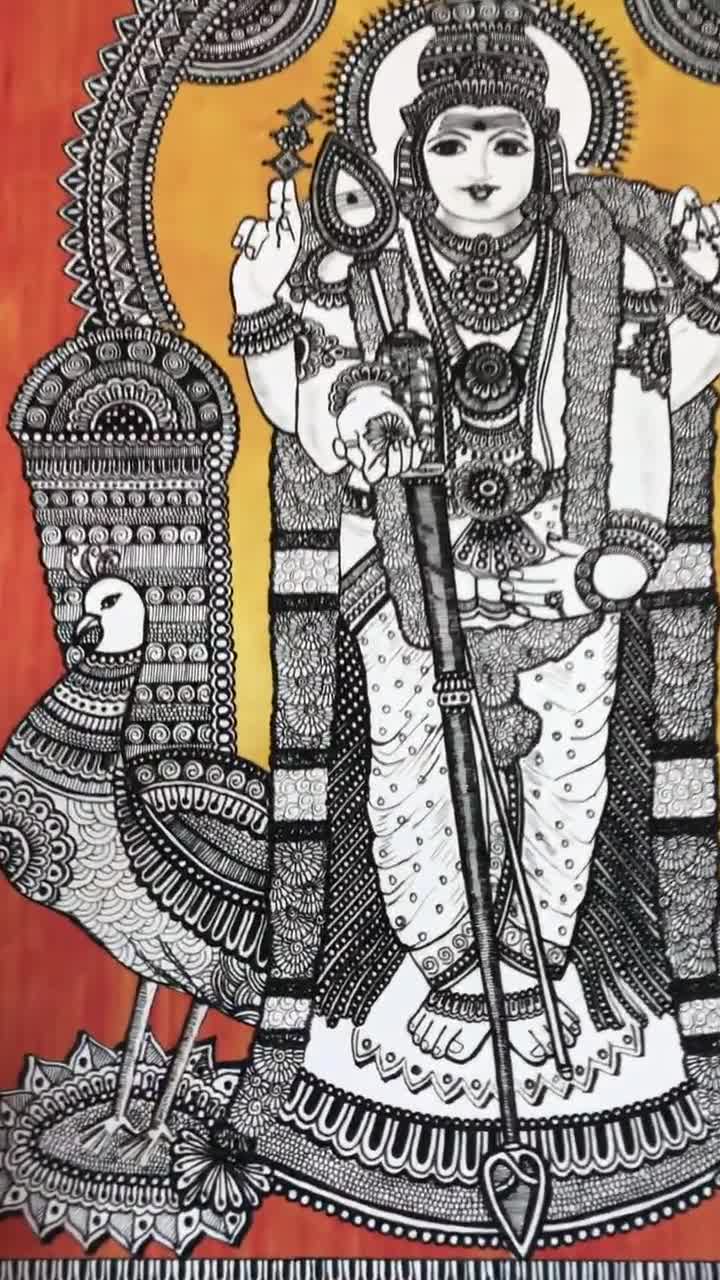 Sketch of Lord Kartikeya/Skanda/Murugan Swami : r/TamilNadu