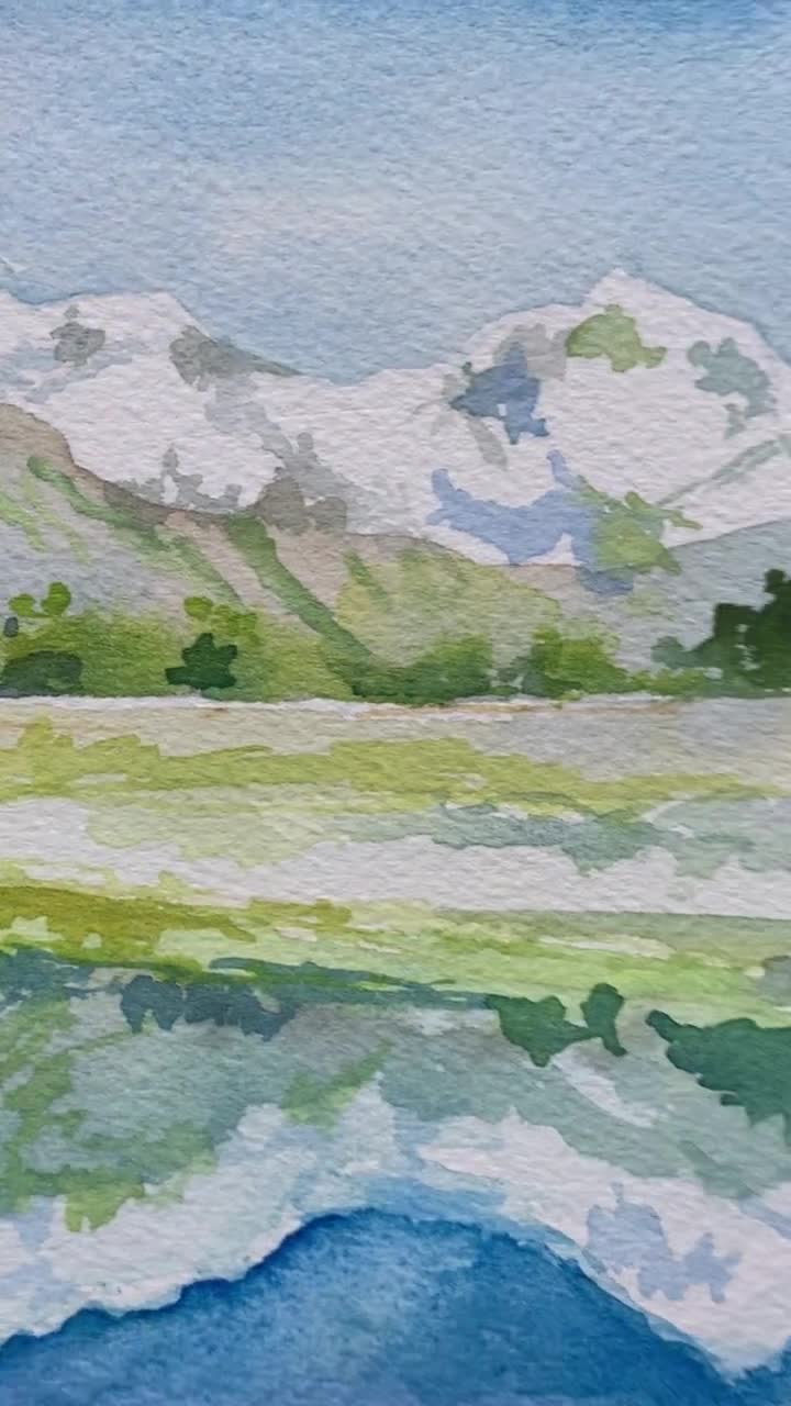 Testing out my new Shizen Watercolor Paper Journal Mountain Landscape  Painting 