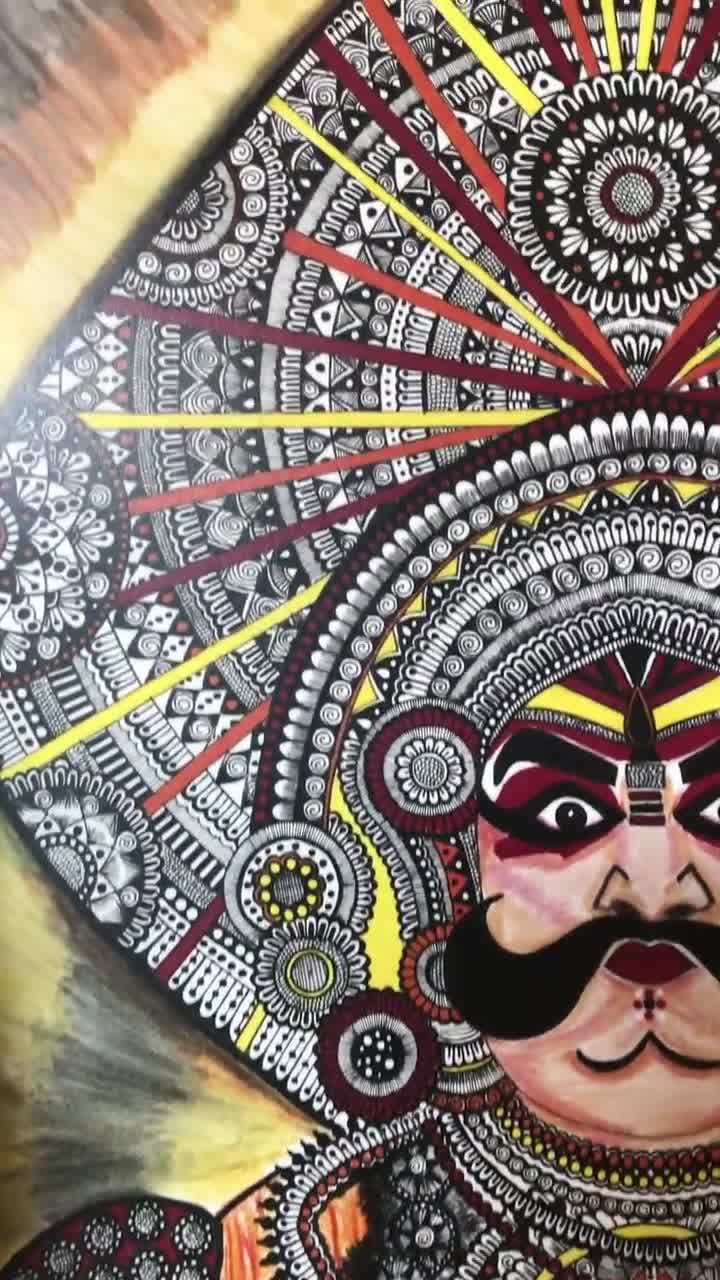 Buy Yakshagana Handmade Painting by VISHAL DEORUKHKAR CodeART890272340   Paintings for Sale online in India