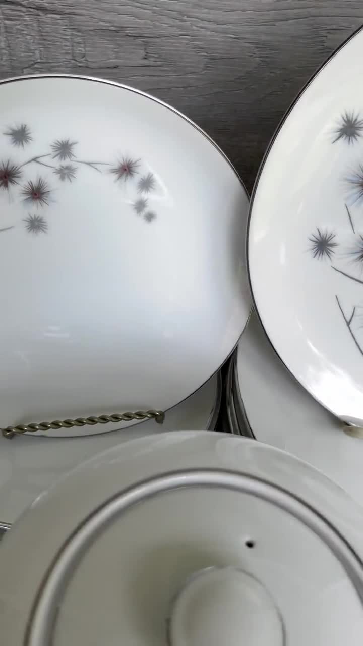 Vintage PLATINUM STAR BURST Dinnerware by Creative-japan