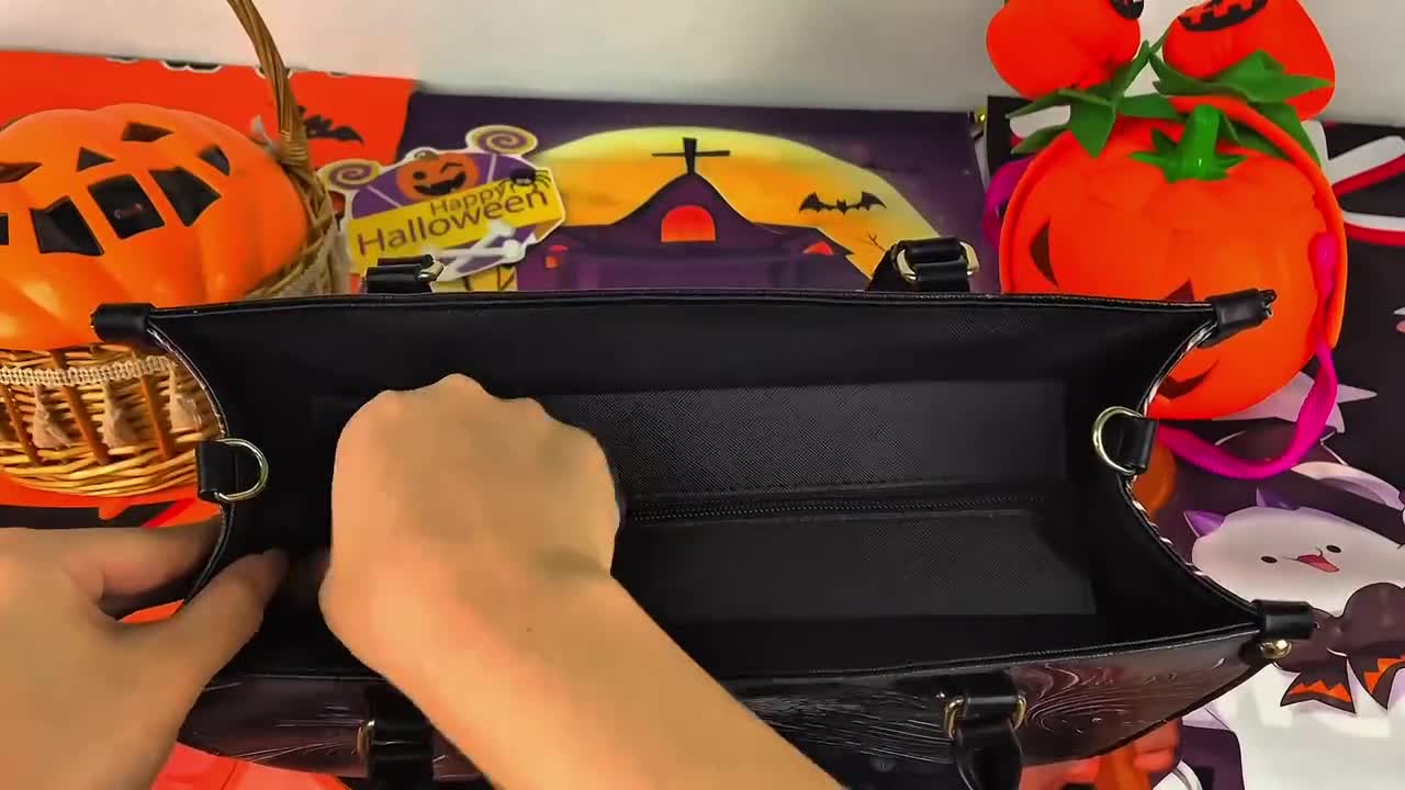 Raven PU Leather Handbag With Handle, Gothic Crow Bags, Halloween