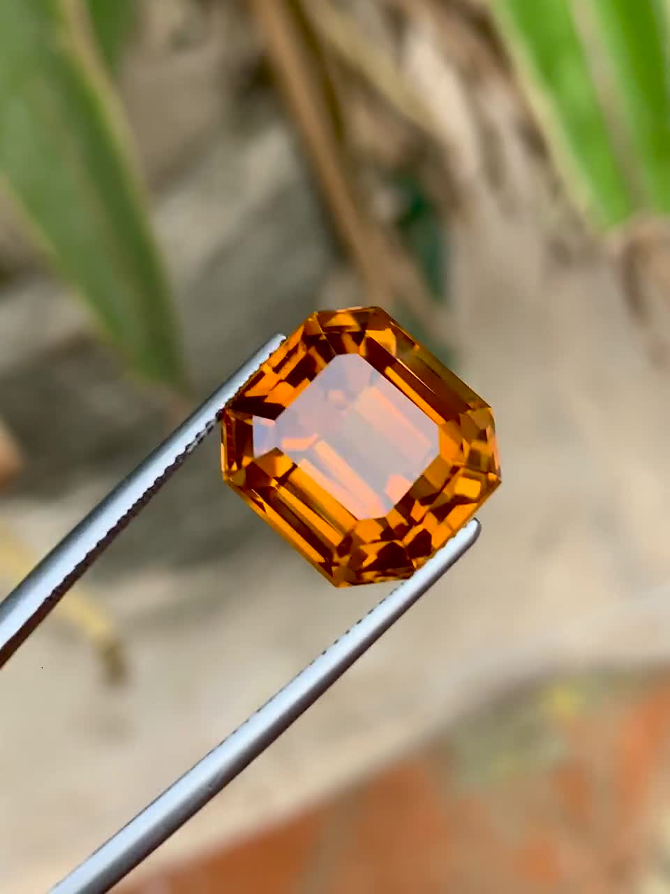 Champagne Citrine Gemstone: 12.15 Carat Square Cut From Brazil - Etsy