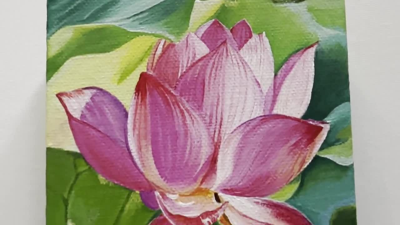 Handmade Pink Lotus Flower Tulip Oil Painting On Canvas Large Wall Art For  Bedroom Decor And Gift From Yilinpainting, $37.81