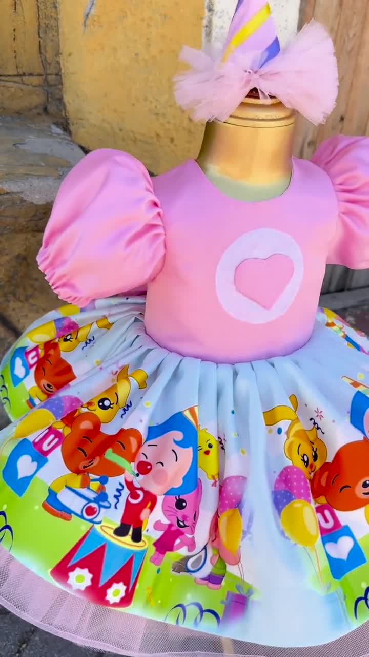 Plim Plim Inspired Circus Dress, Pink Toddler Birthday Party Outfit, Handmade Costume video poster