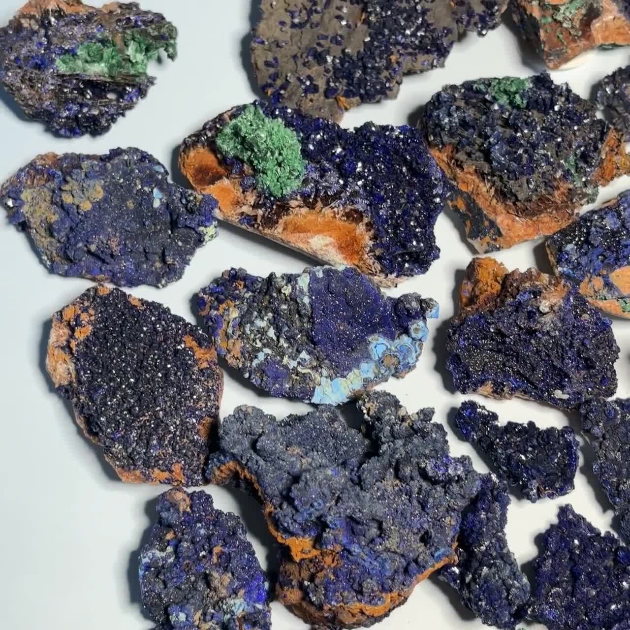 選べる！マラカイト入りアズライト原石 / モロッコ、ブルマーヌ県