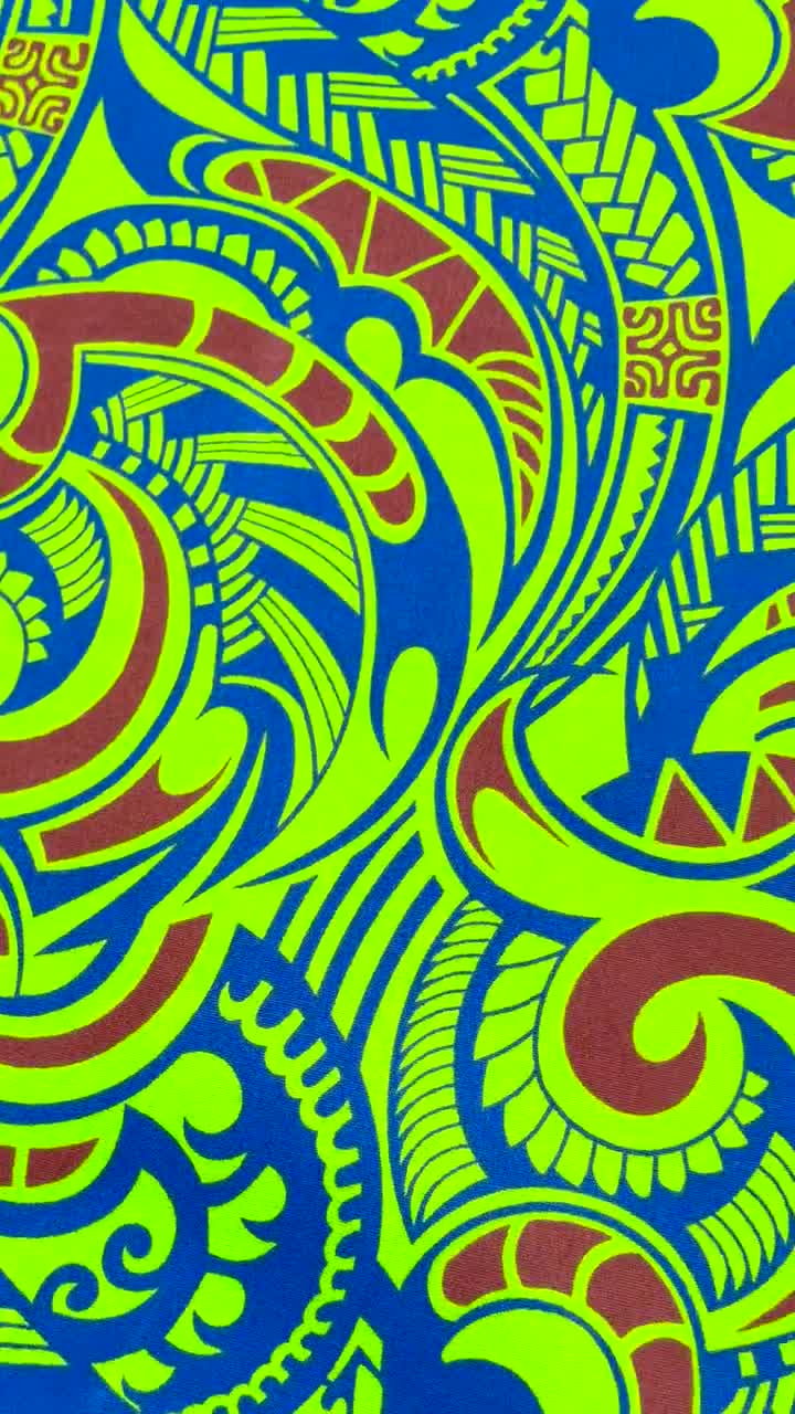 Polynesian Tribal Fabric – 45” Wide | Lightweight Soft Poly Cotton