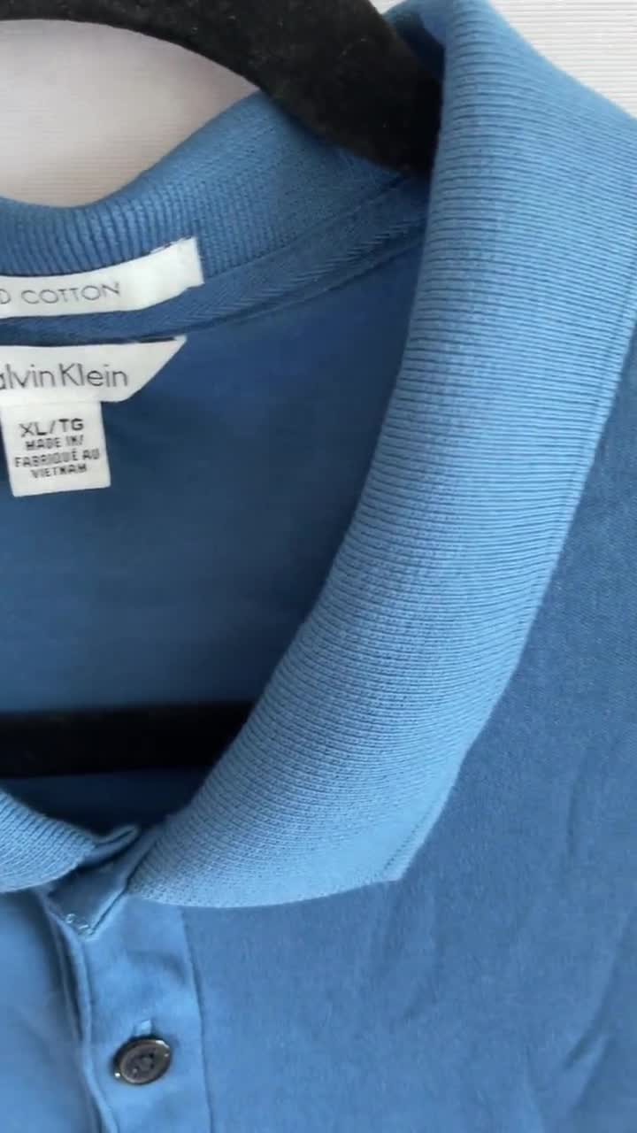 Buy Calvin Klein Men's Polo T-shirt Custom Blue Polo T Shirt