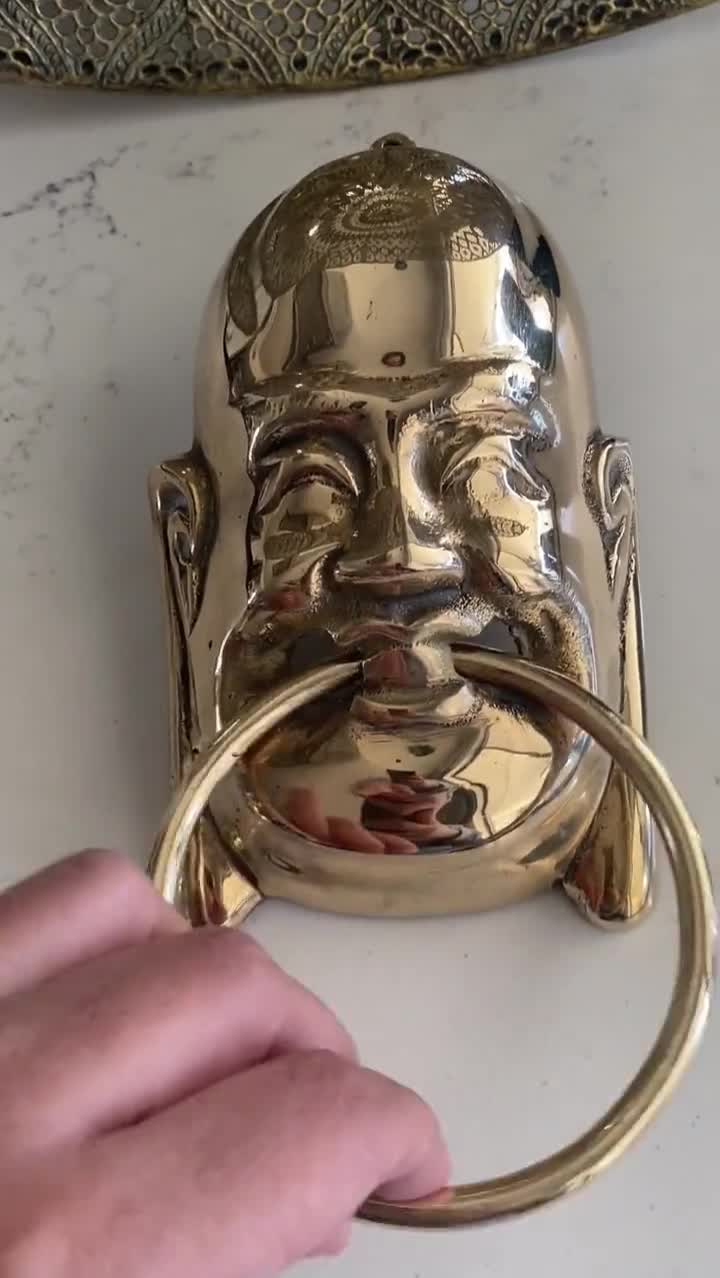 Unique Door sold Knocker Doorbell Style Vintage Buddha Sculpture