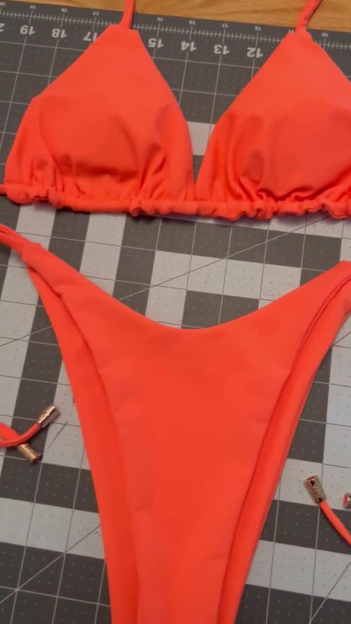 BIKINI REVERSIBLE Bikini Brazilian Bikini Bacis, Bikini Triangle Bikini  Basic Set, Bikini Sexy, Bottom Like V Bottom Cheeky, Swimwear Set. 