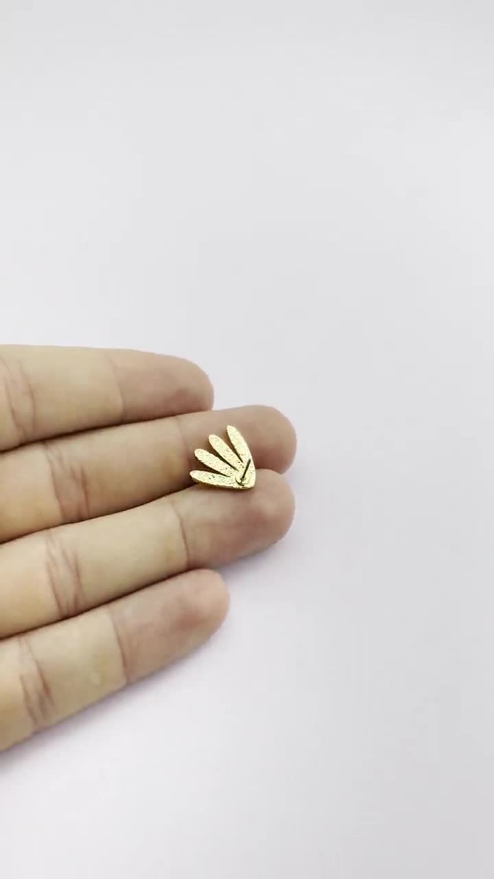 Earring Studs, 2 Gold Plated Brass - Gold Earring Findings