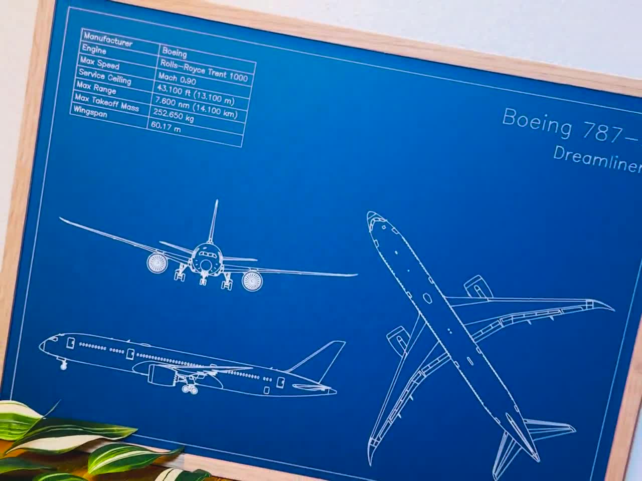 ボーイング787-9ドリームライナーの設計図 | DIN A3航空機設計図