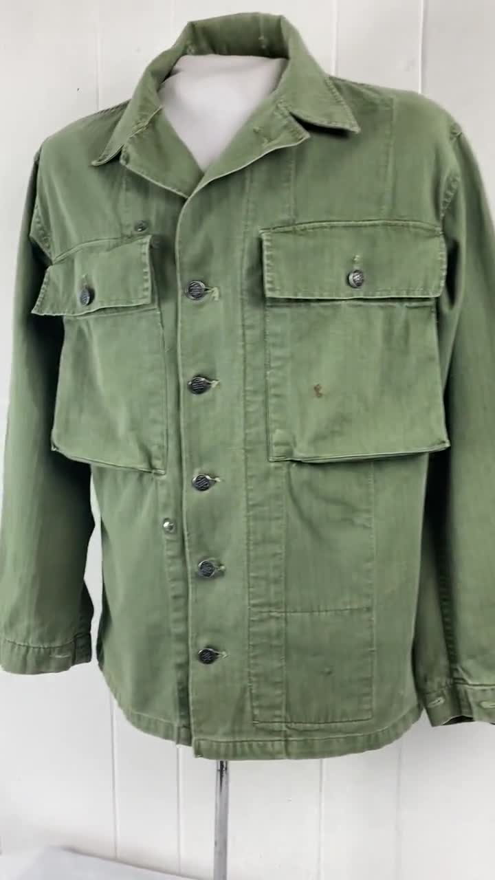 Vintage Jacket, Size Medium, 1940s Jacket, HBT Jacket, Army Jacket 