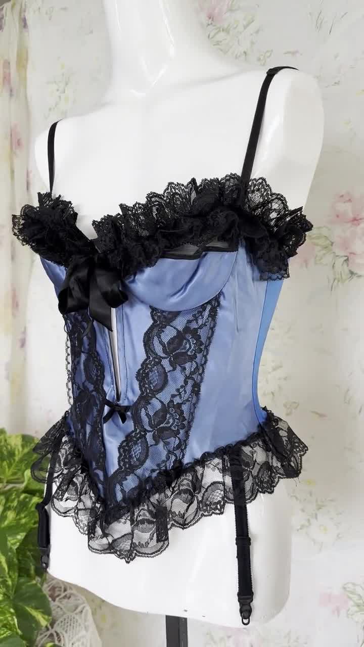Vintage Corset-Style Top in Blue – ADORNED