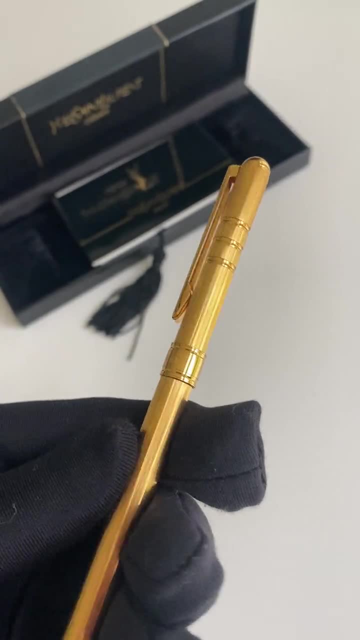Yves Saint-Laurent　ステーショナリー Vintage Yves Saint Laurent Ballpoint Pen 1990s – Gold-tone – YSL