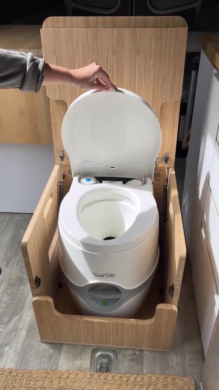 Porta Potti 565E/365 Curve Bamboo Toilet Lift Top Cabinet Flat Pack Kit 