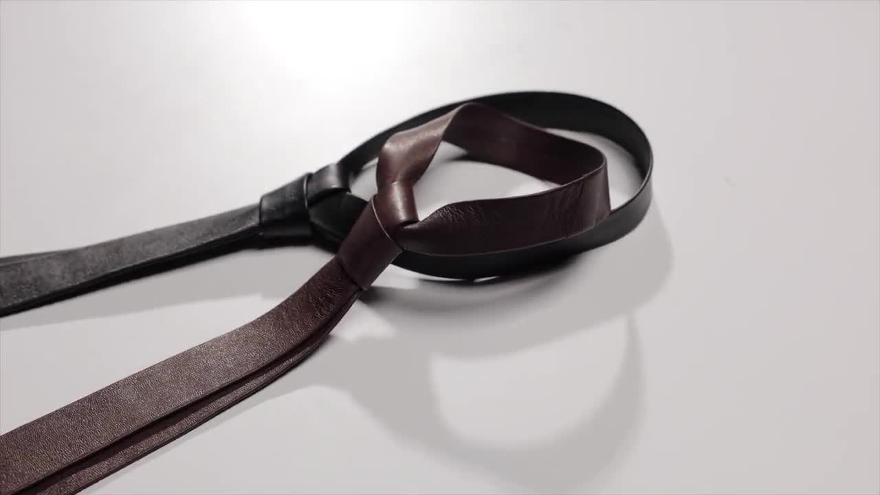 Leather Skinny Neck Tie, Vintage Necktie,gift for Men, for