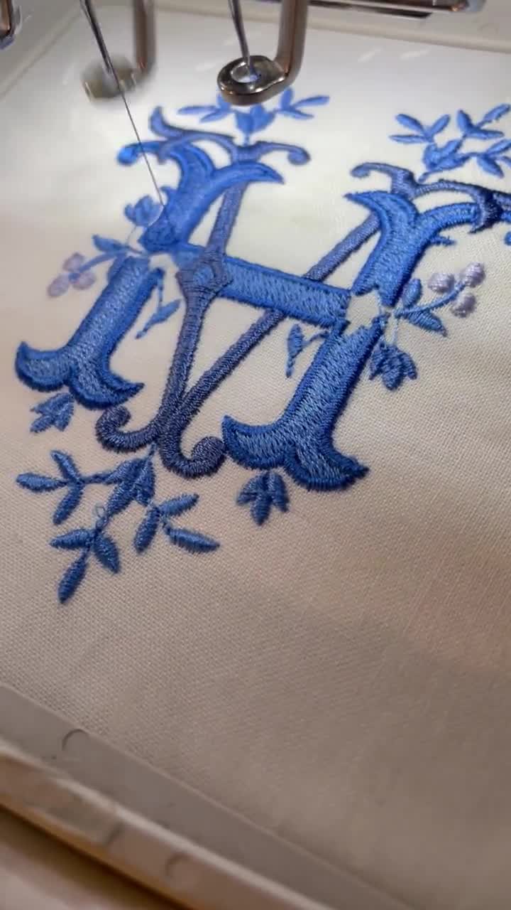 Interlocking L and V LV or VL Monogram. Embroidery Design for 