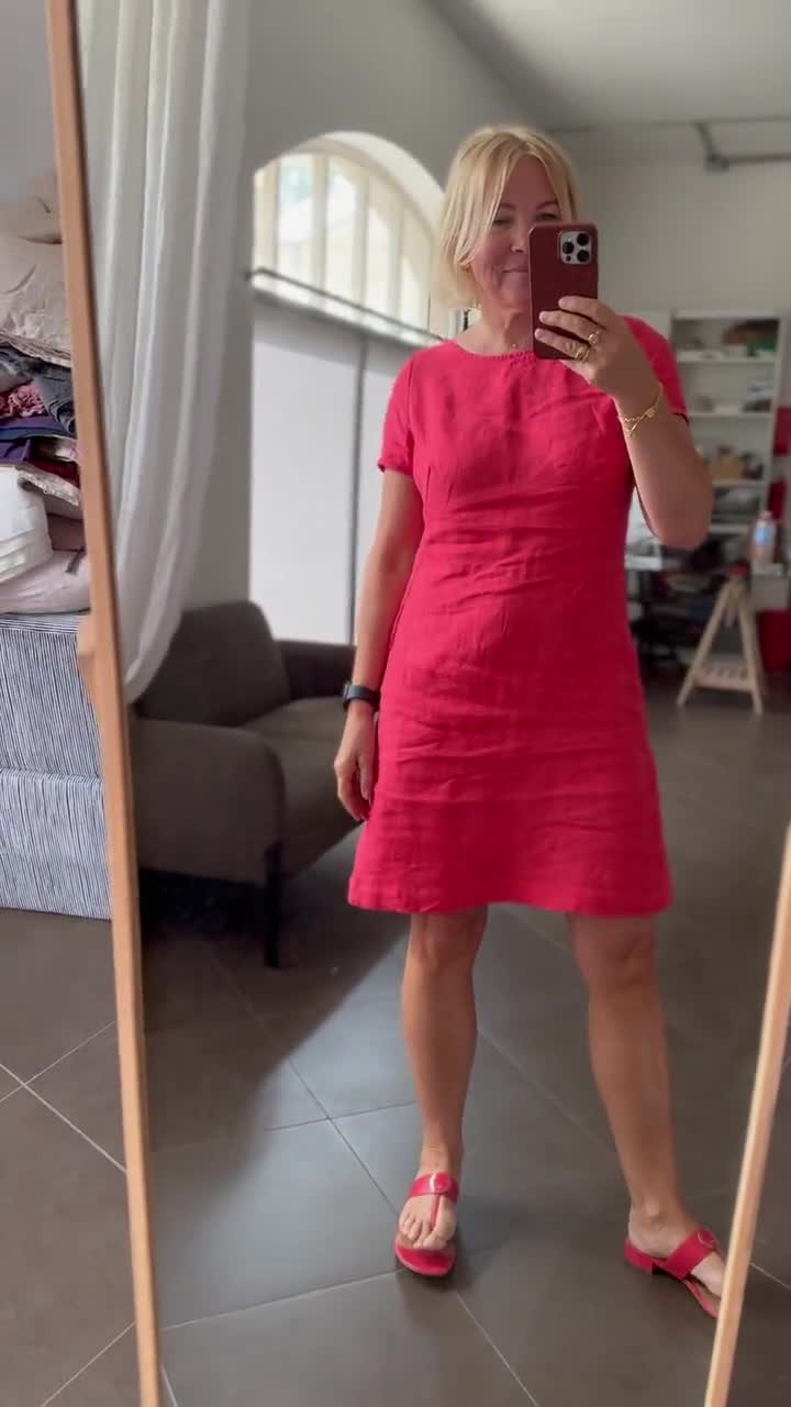 TAILORED MINI DRESS - Red