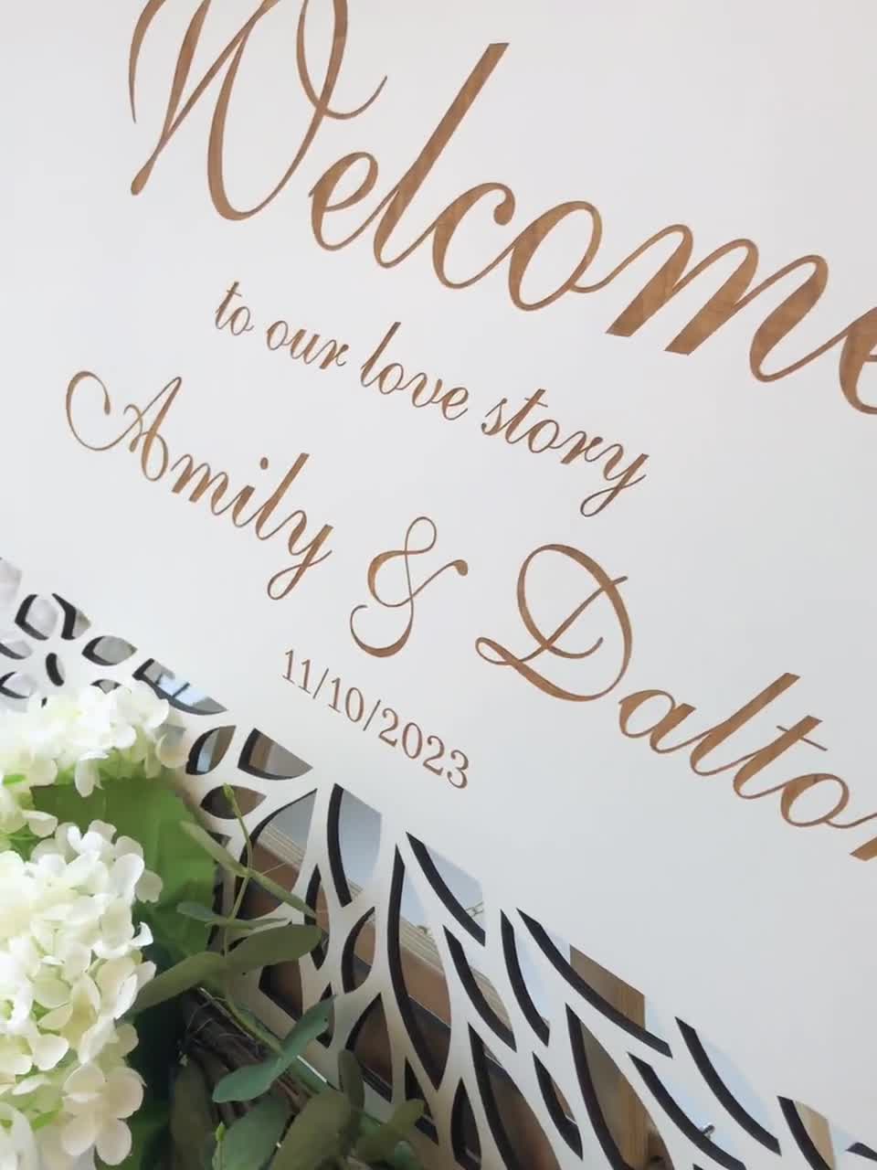 Cartello di benvenuto per matrimonio con scritta Welcome to Our Wedding  Boho Chic Wedding bianco rustico segno di benvenuto : : Casa e  cucina