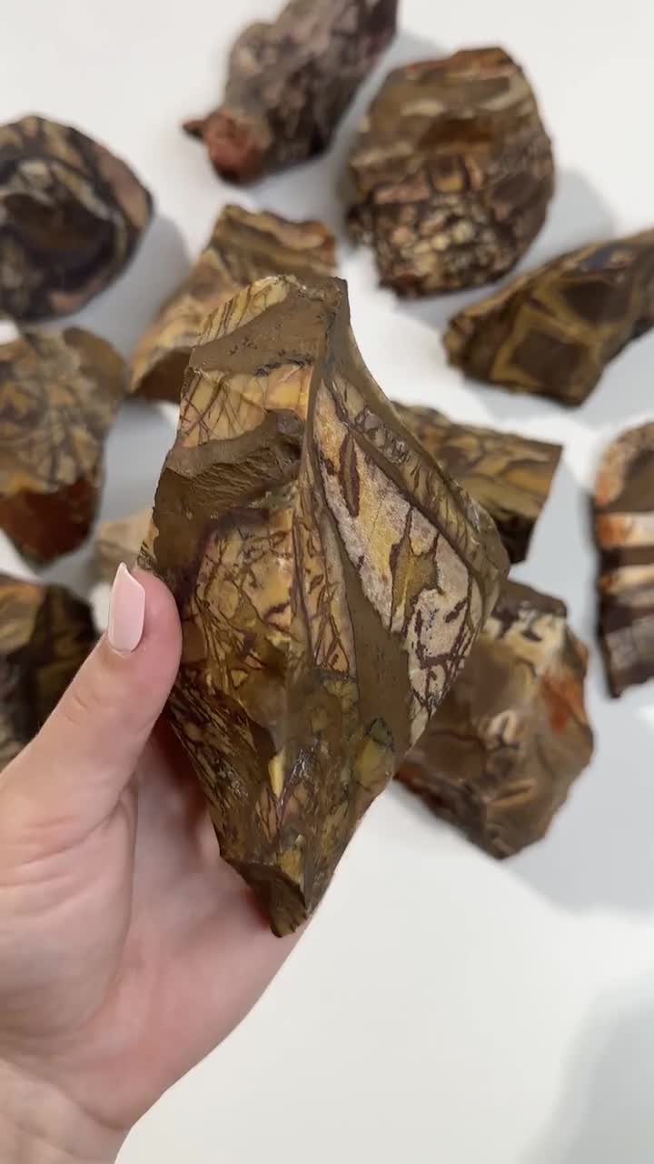Yellow Picture Jasper Stone Chunks, Picasso Jasper Raw Crystals