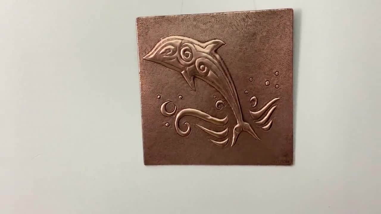 Handmade Dolphin Copper Tile for Kitchen Backsplash, Indoor & Outdoor Wall  Decor, Wall Art, Unique Fireplace Decor 