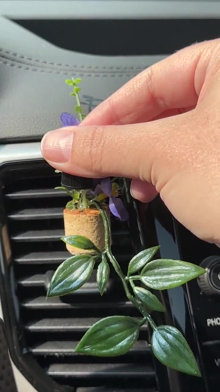 Mini Plant Car Air Freshener, Plant A/C Vent Clip, Cute Car