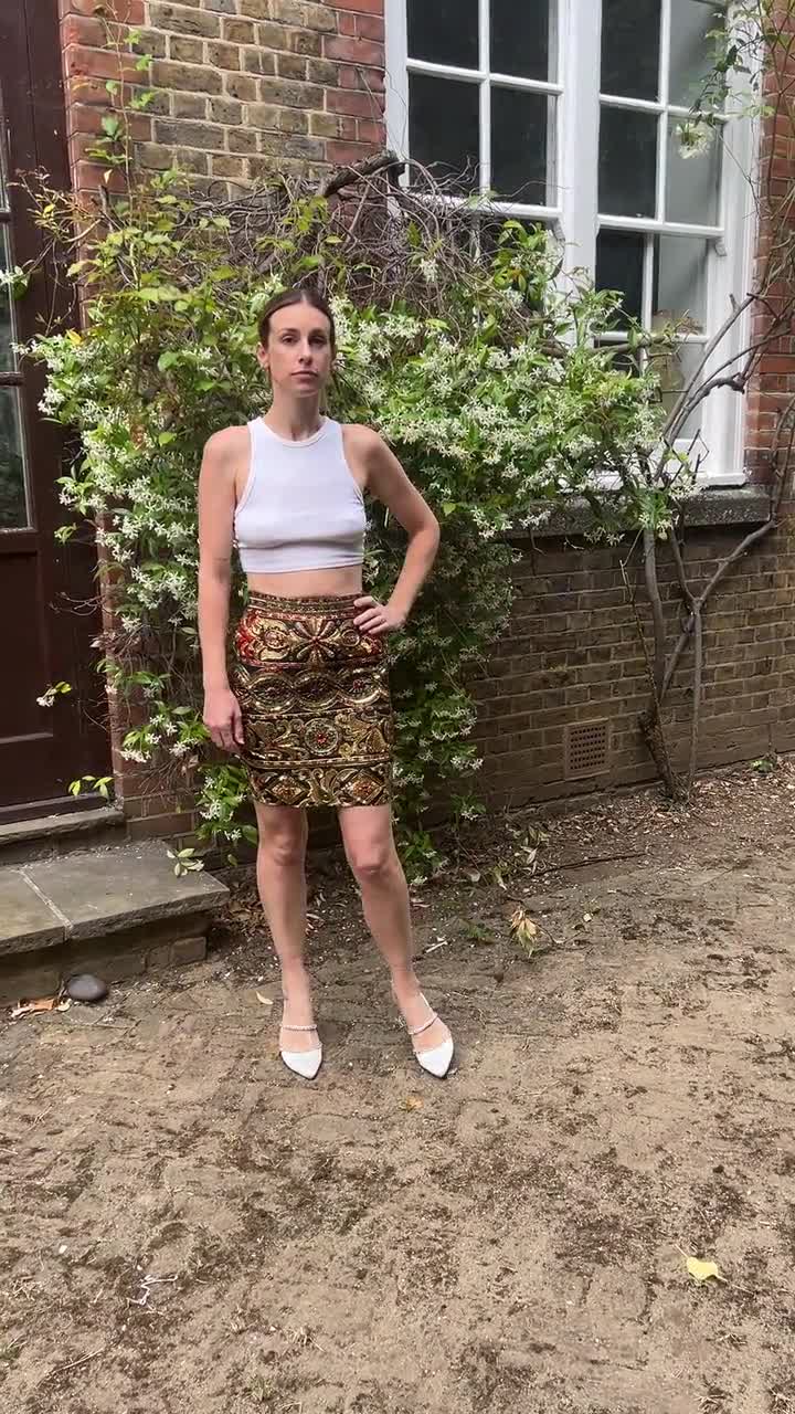 【極美品】Gianni Versace 80s〜90s ヴィンテージ スカート 1990s Genny by Gianni Versace Baroque Beaded and Sequinned Skirt