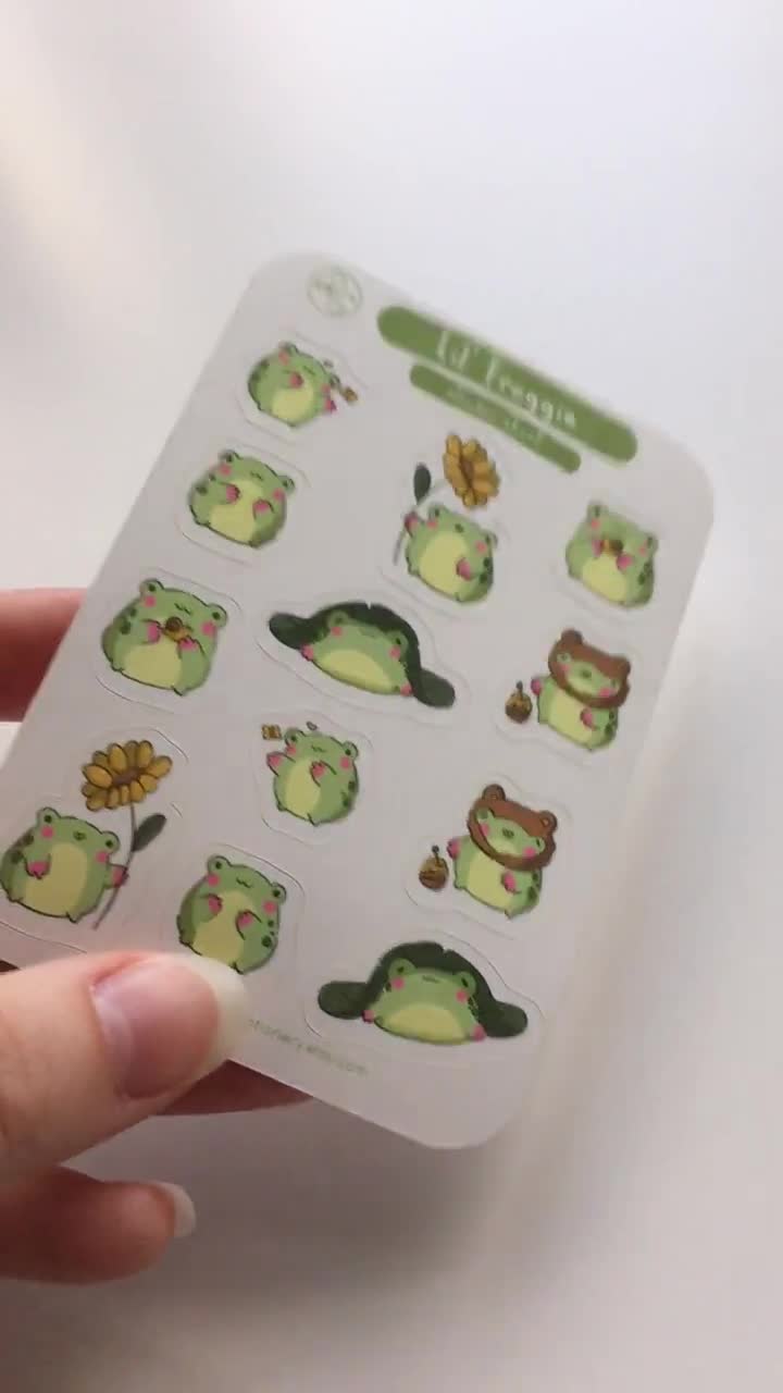 Cute Frog Stickers, Kawaii Sticker Pack, Sticker Sheet, Journal Stickers,  Kawaii Sticker Set, Cute Stickers Pack, Cute Stickers Pack 