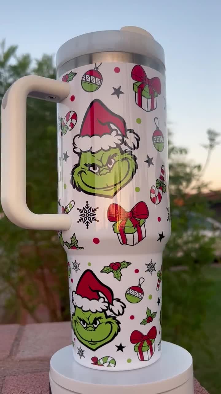 Grinch Christmas 40Oz Tumbler Merry Grinchmas Holiday Version Red Faux  Glitter Pattern Stainless Steel Stanley Cup The Grinch Stole Christmas 40  Oz Xmas Travel Mugs - Laughinks