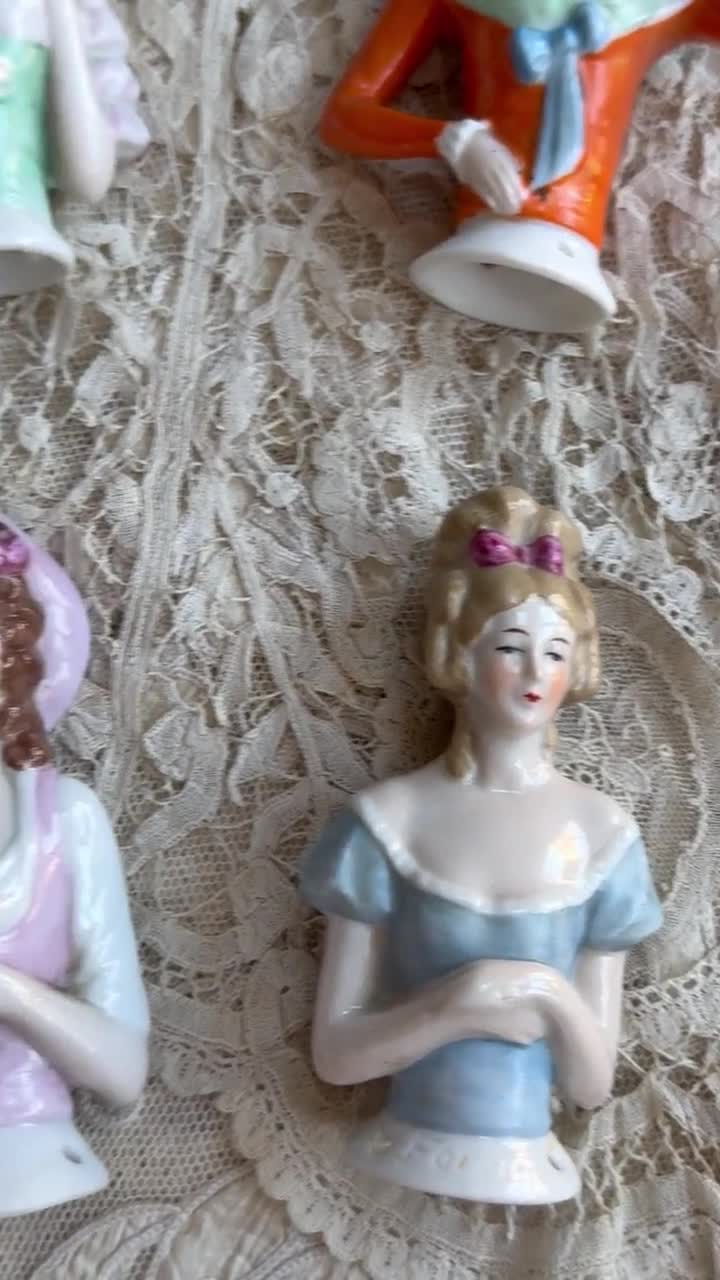 アンティーク ビスク 磁器 ハーフドール ピンクッション ドール - Etsy